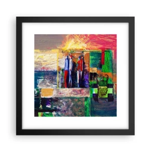 Affiche dans un cadre noir - Poster - Relations et émotions - 30x30 cm