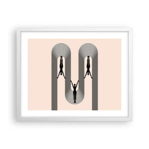 Affiche dans un cadre blanc - Poster - Les jambes en l’air - 50x40 cm