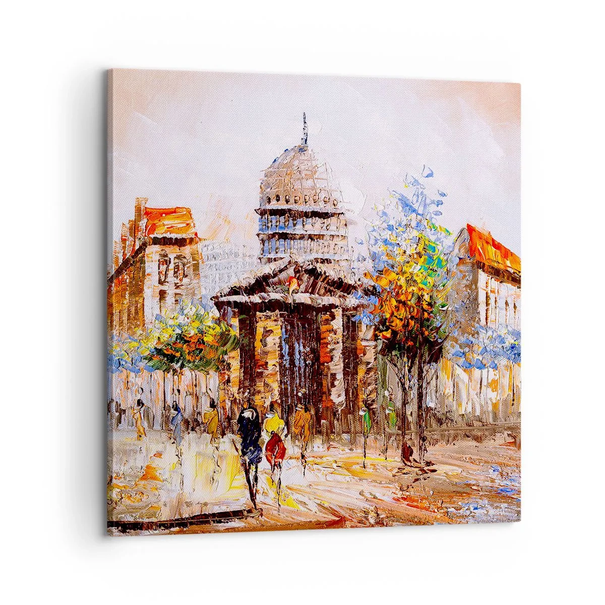 Impression sur toile - Image sur toile - Promenade à Paris - 60x60 cm