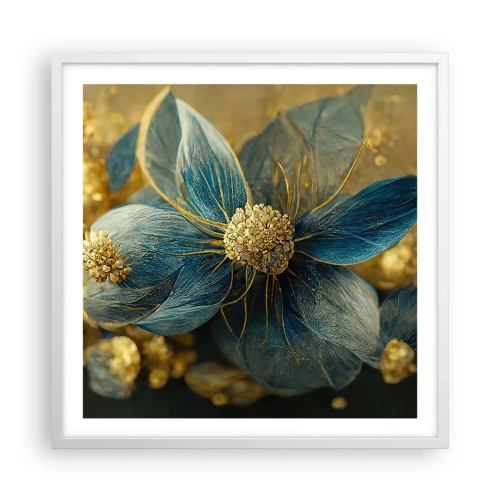 Affiche dans un cadre blanc - Poster - Fleurir avec de l'or - 60x60 cm