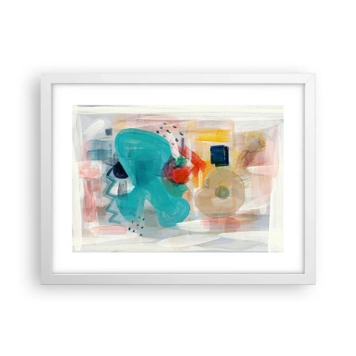 Affiche dans un cadre blanc - Poster - Jeu de couleurs - 40x30 cm