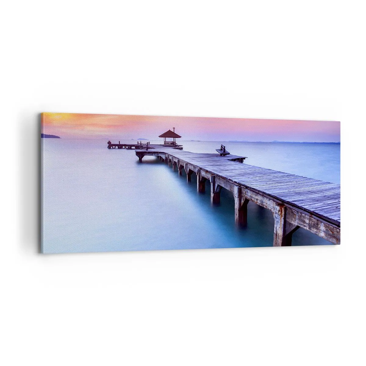 Impression sur toile - Image sur toile - Une mer de calme jusqu'à l'horizon - 100x40 cm