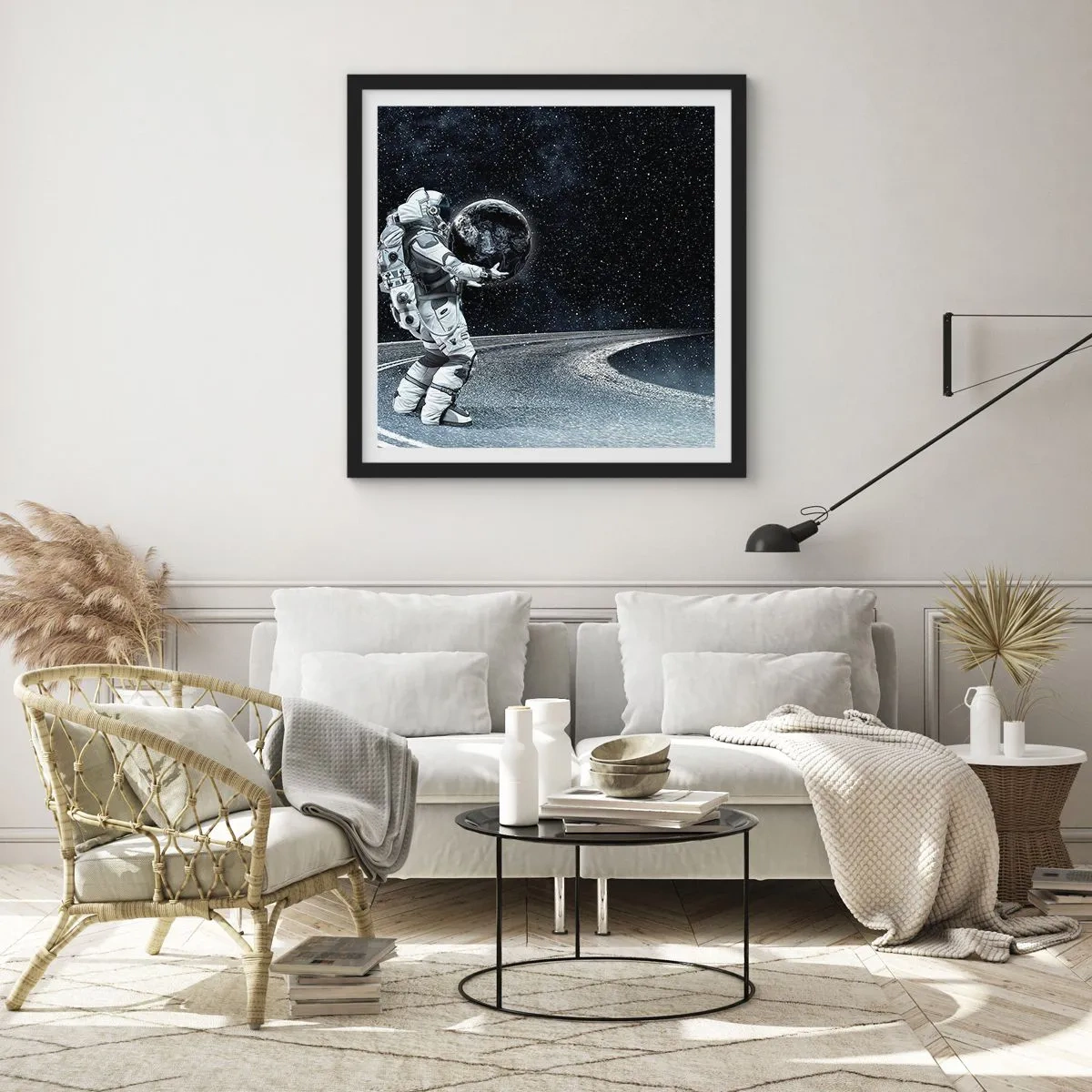 Affiche dans un cadre noir - Poster - Sur la Voie Lactée - 30x30 cm