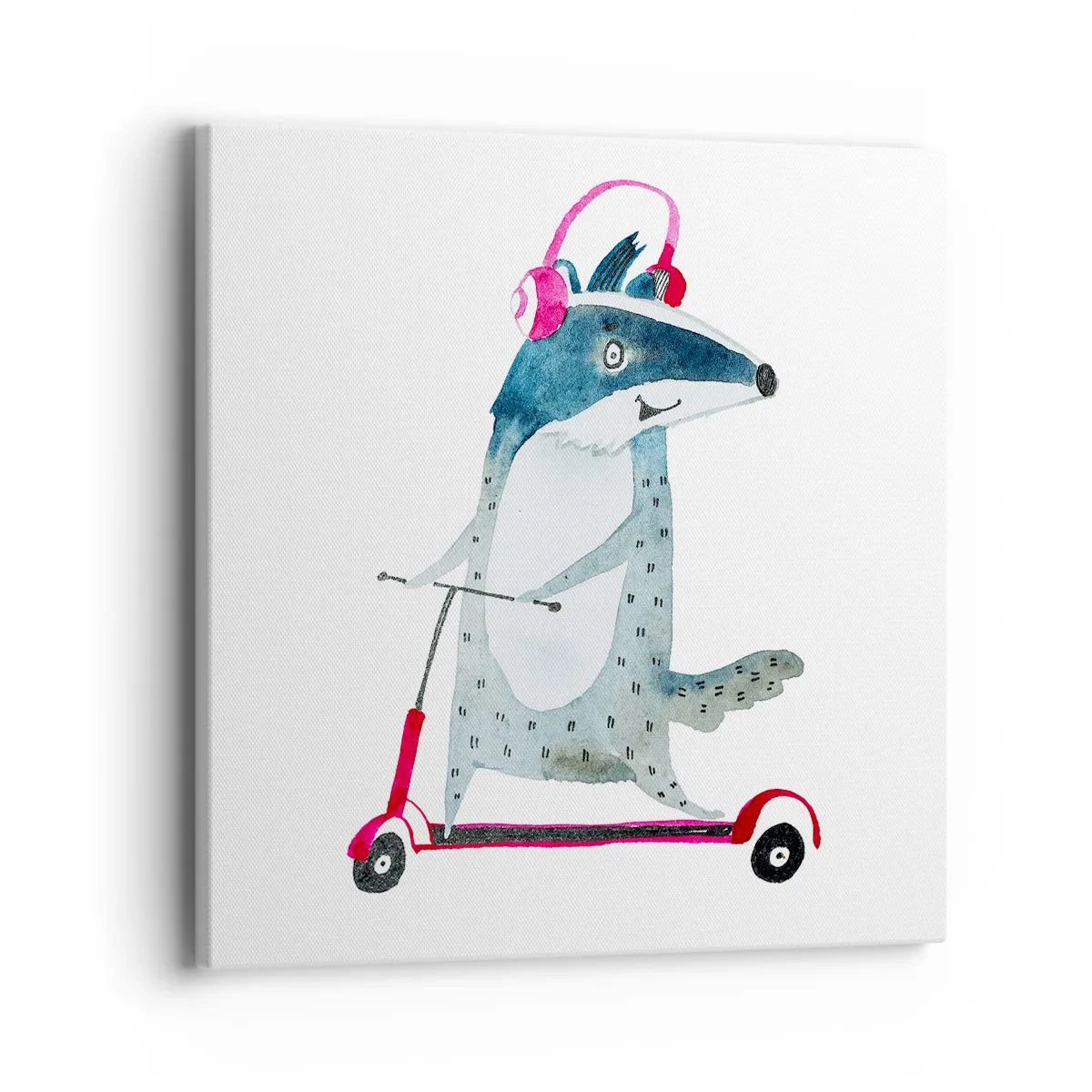 Impression sur toile - Image sur toile - La joie du blaireau - 40x40 cm