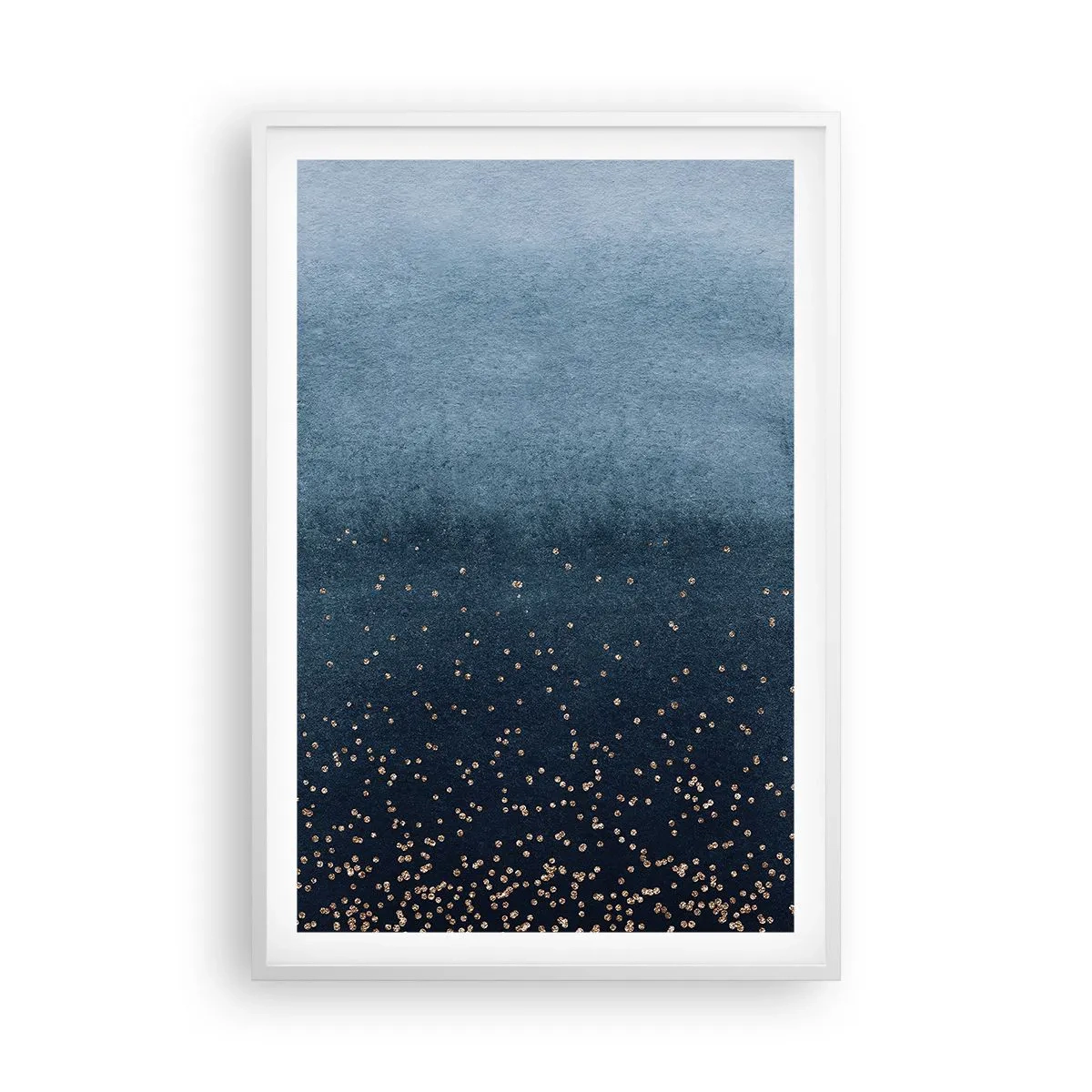 Affiche dans un cadre blanc - Poster - Composition - phases bleues - 61x91 cm