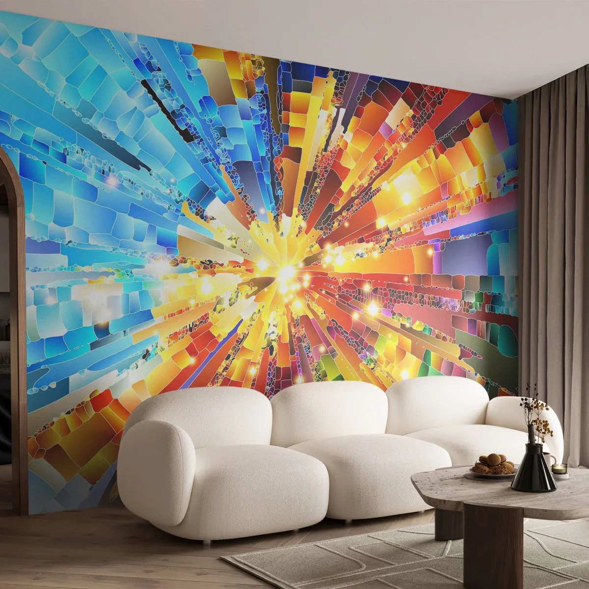 Papier Peint Autocollant Deluxe Sticker - In medias res - Abstraction, Morceau, 3D - 250x175 cm