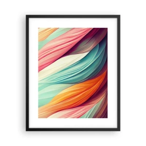 Affiche dans un cadre noir - Poster - Tissage arc-en-ciel - 40x50 cm