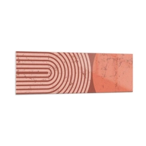 Impression sur verre - Image sur verre - Motifs géométriques dans des tons de terre cuite sur un fond vintage - 160x50cm - Une relation proche - Décoration murale moderne pour le salon et la chambre ARTTOR