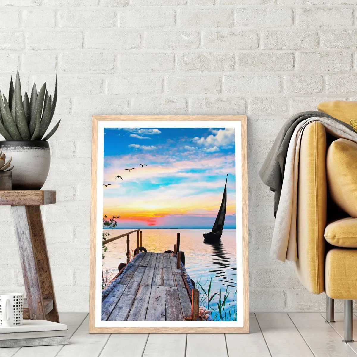 Affiche dans un chêne clair - Poster - Bonsoir! - 50x70 cm