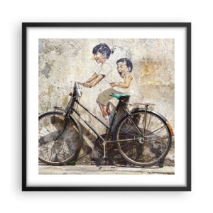 Affiche dans un cadre noir - Poster - Vrai ou faux? - 50x50 cm