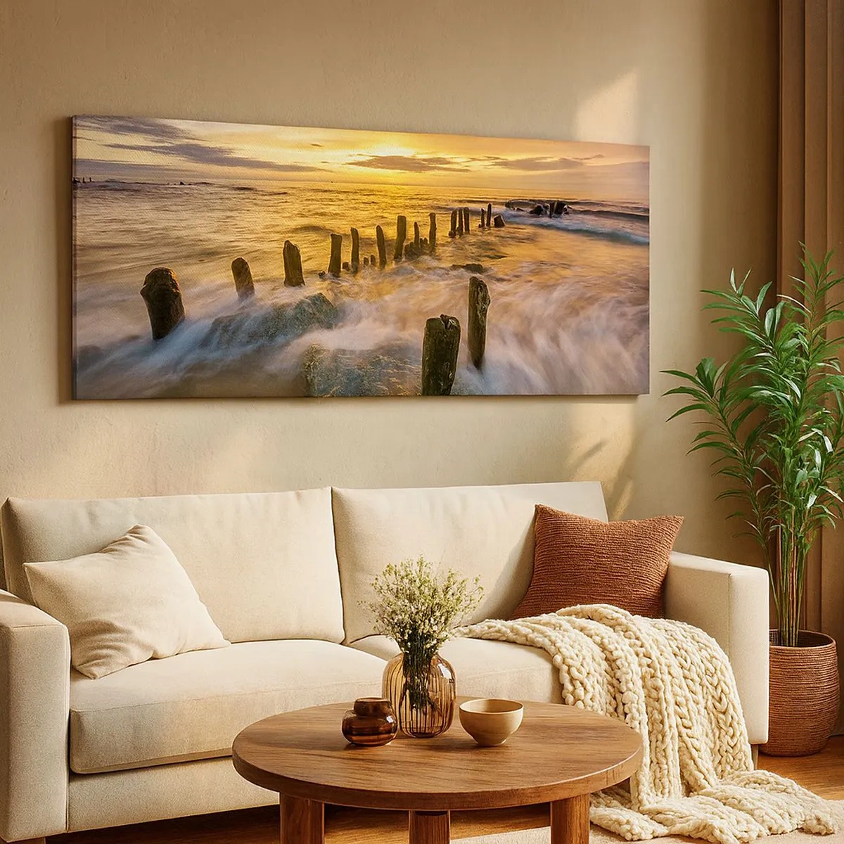 Impression sur toile - Image sur toile - La beauté brute de la mer Baltique - 100x40 cm