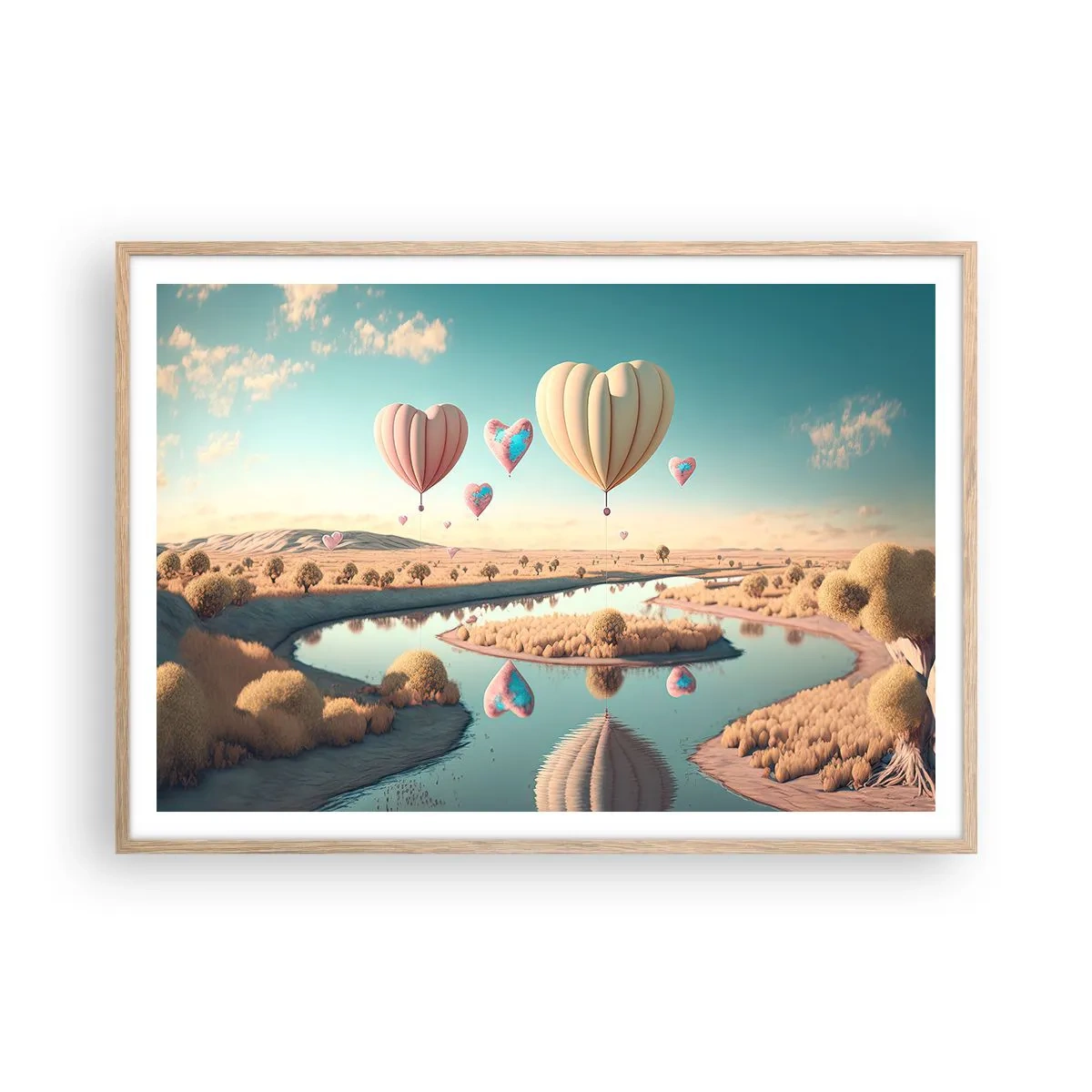 Affiche dans un chêne clair - Poster - L'amour te permet de t'élever - 100x70 cm