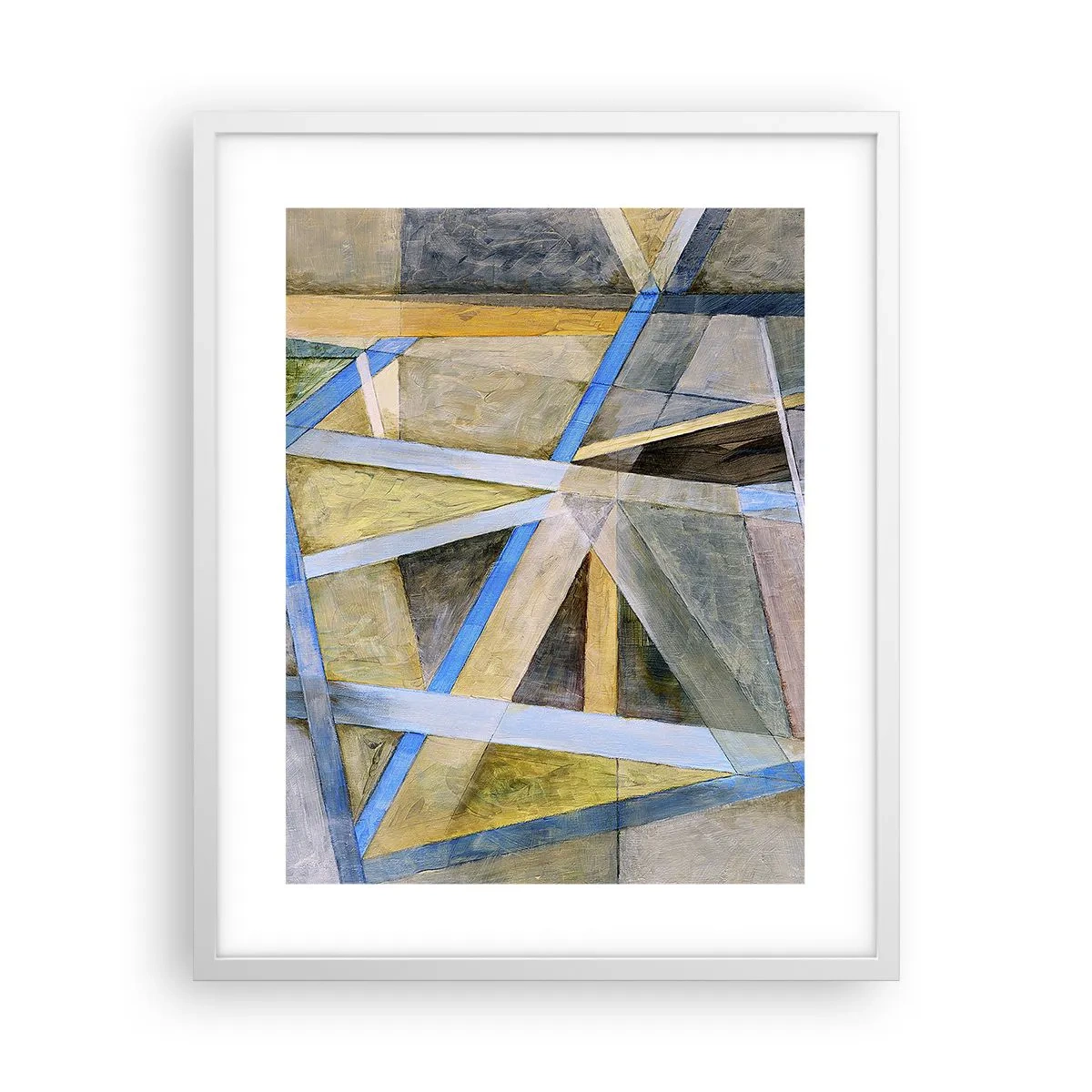 Affiche dans un cadre blanc - Poster - Tout droit ou en diagonale ? - 40x50 cm