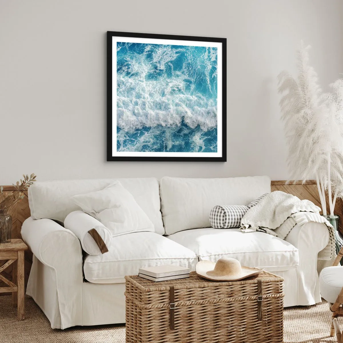 Affiche dans un cadre noir - Poster - Joyeusement et en sautant - 50x50 cm