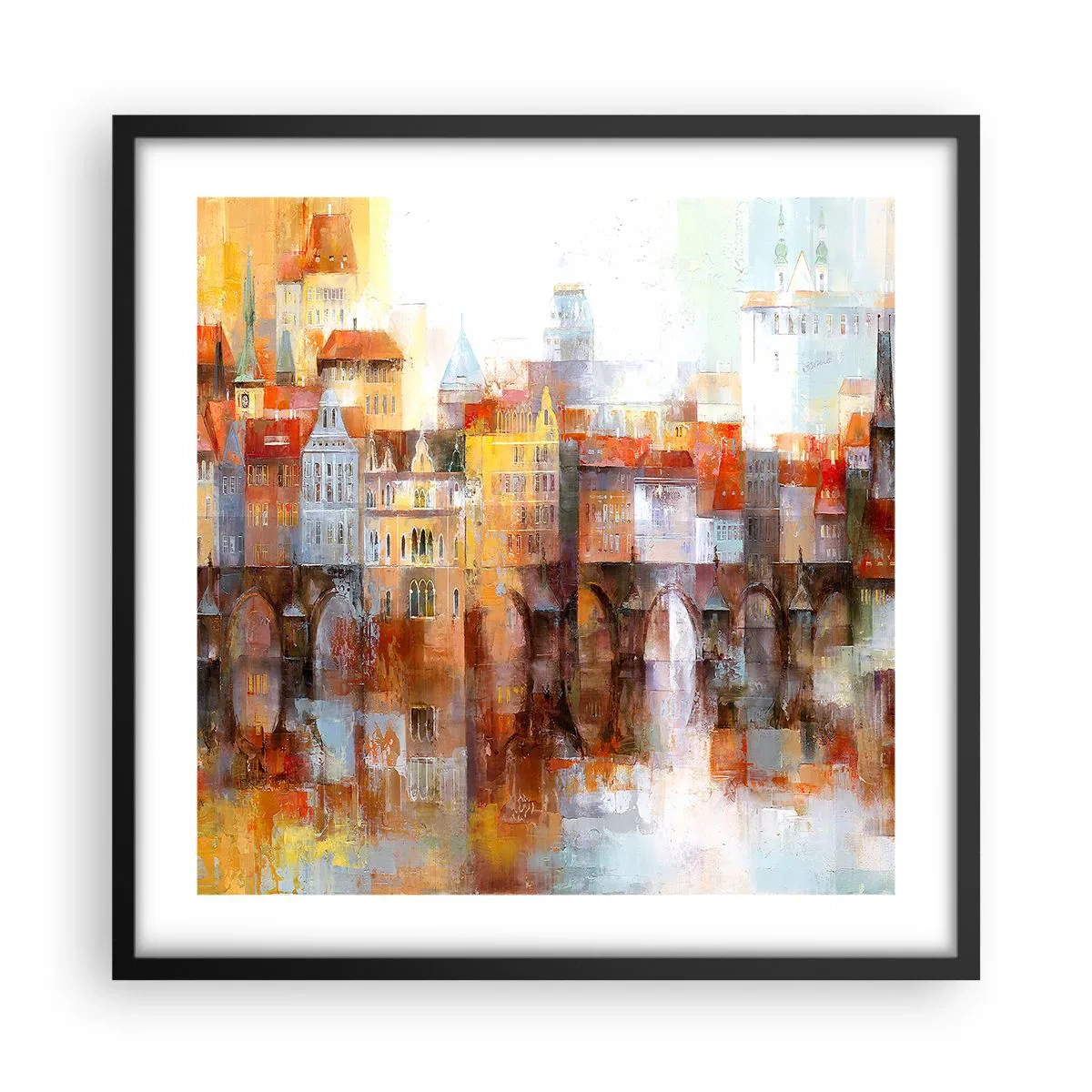 Affiche dans un cadre noir - Poster - C'est aussi beau sous le pont - 50x50 cm