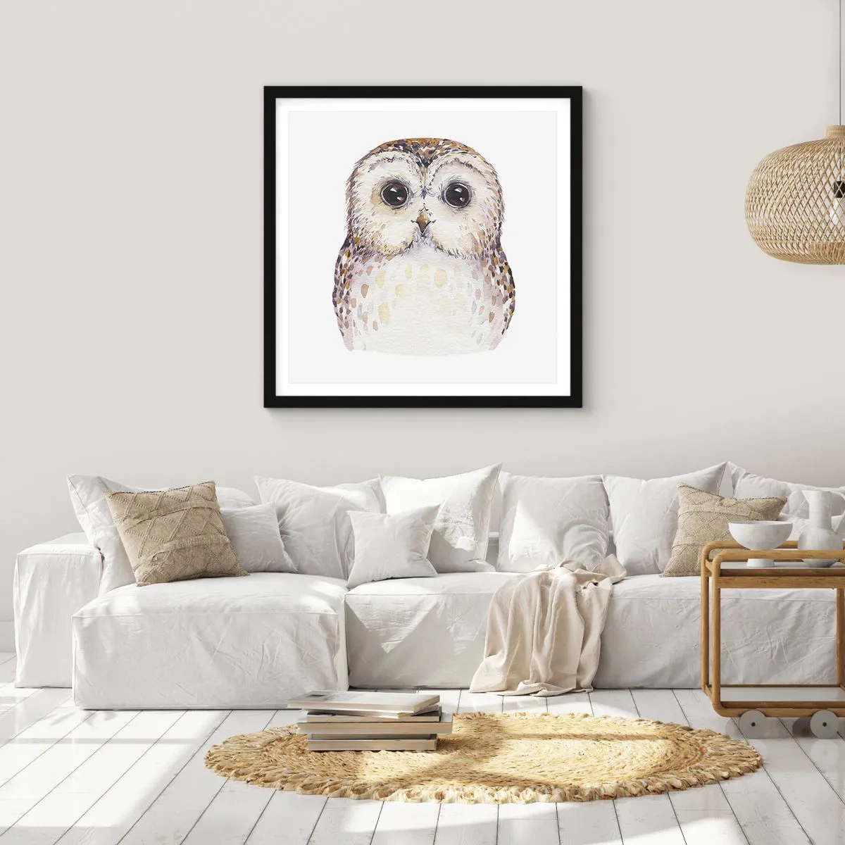 Affiche dans un cadre noir - Poster - Regarde-moi dans les yeux - 50x50 cm