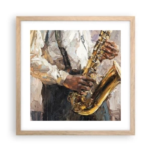 Affiche dans un chêne clair - Poster - C'est l'heure du solo - 40x40 cm