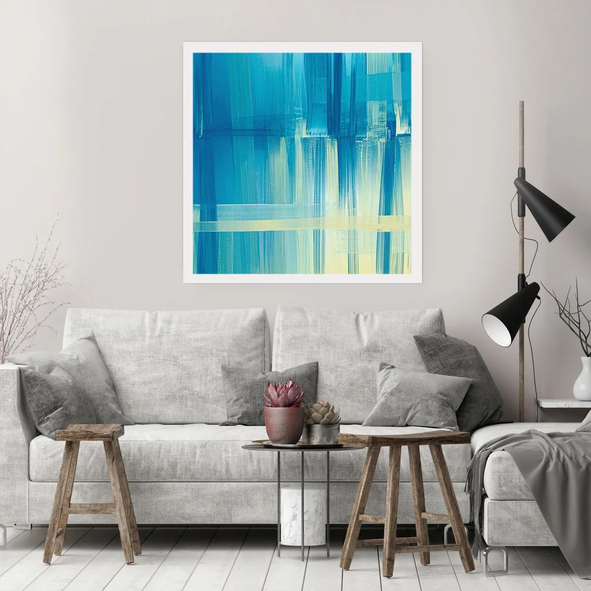 Affiche - Poster - Composition en turquoise - 40x40 cm