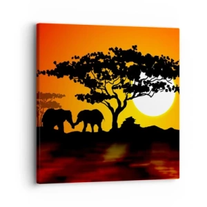 Impression sur toile - Image sur toile - Rencontre dans la savane - 30x30 cm