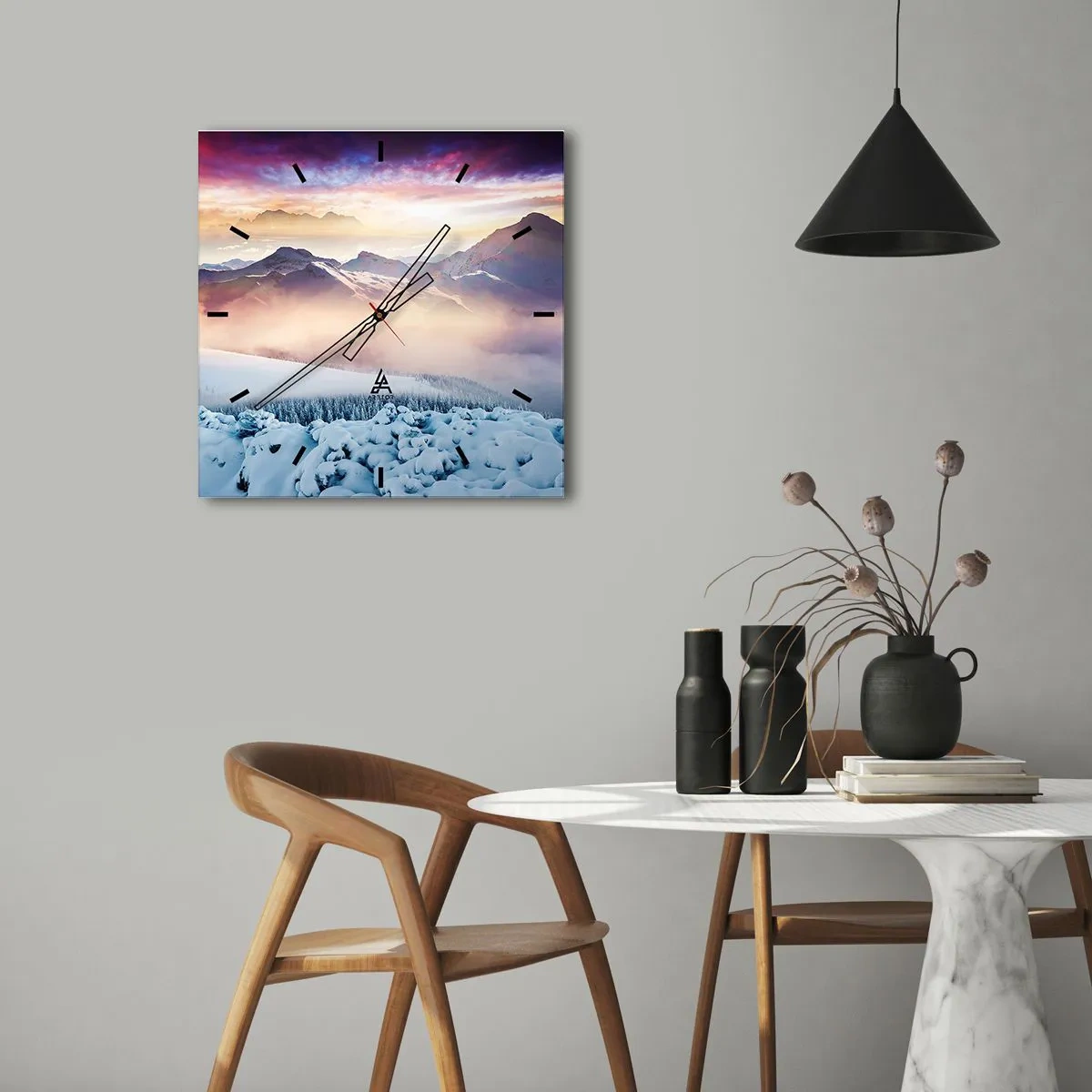 Horloge murale - Pendule murale - La force et la pureté de la nature - 30x30 cm