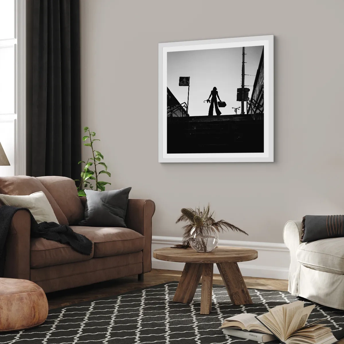 Affiche dans un cadre blanc - Poster - Pèlerinage urbain - 30x30 cm