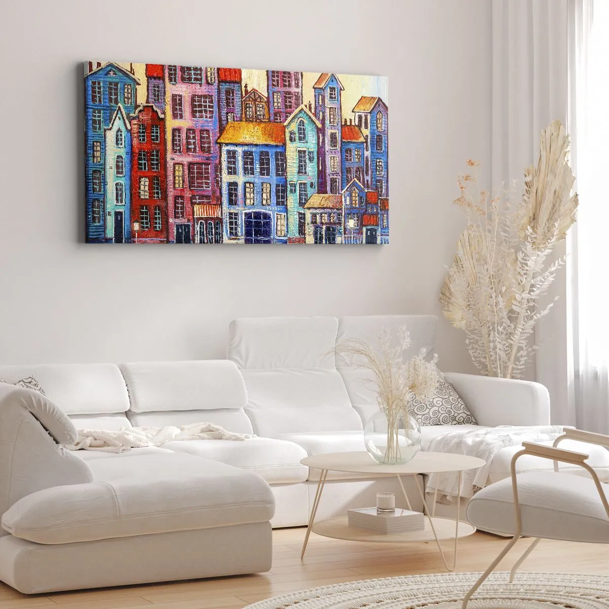 Impression sur toile - Image sur toile - Une ville comme dans un conte de fées - 100x40 cm