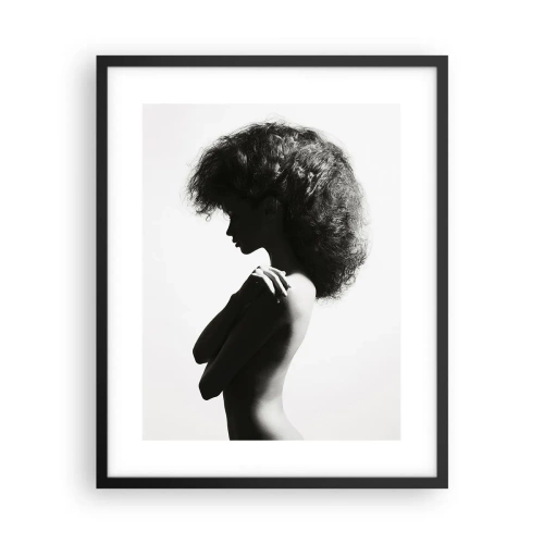 Affiche dans un cadre noir - Poster - Comme une fleur au bout d'une fine tige - 40x50 cm