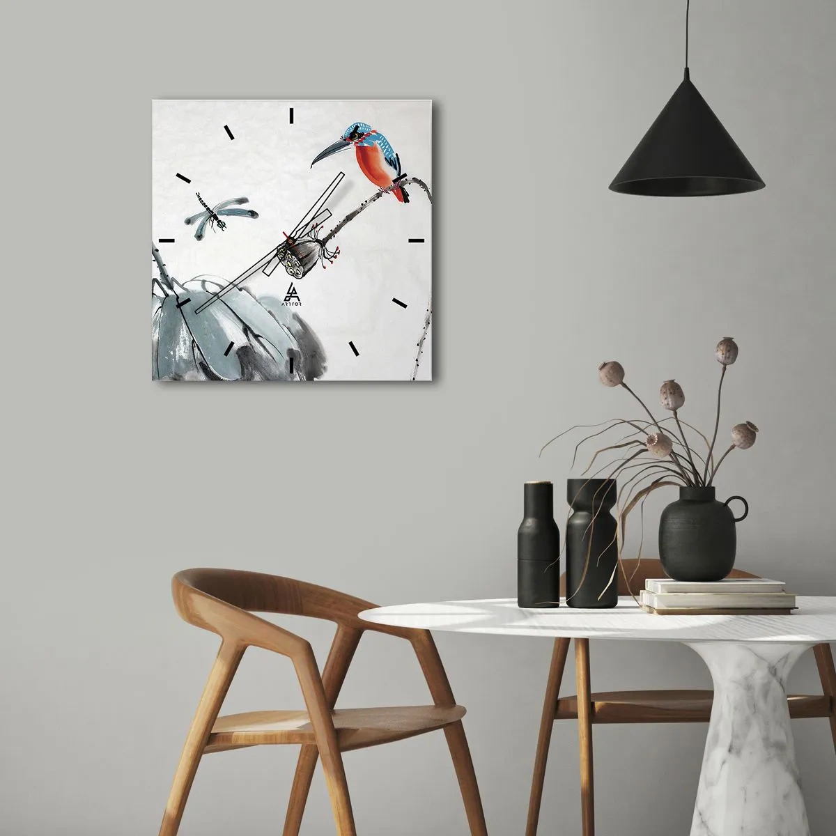 Horloge murale - Pendule murale - La vie du champ - 40x40 cm