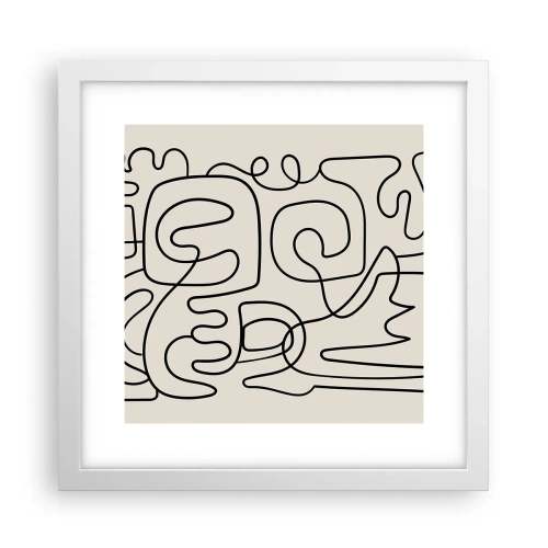 Affiche dans un cadre blanc - Poster - Suivez les indices - 30x30 cm