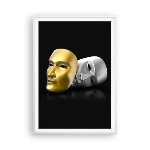Affiche dans un cadre blanc - Poster - La vie est un théâtre - 70x100 cm