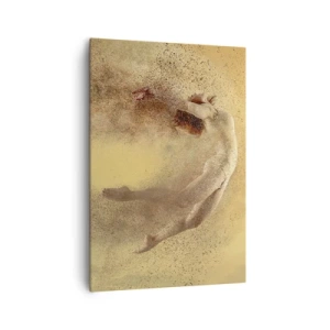 Impression sur toile - Image sur toile - Une figure en mouvement dynamique avec un effet de désintégration - 70x100cm - Dans le ravissement de la danse - Décoration murale moderne pour le salon et la chambre ARTTOR