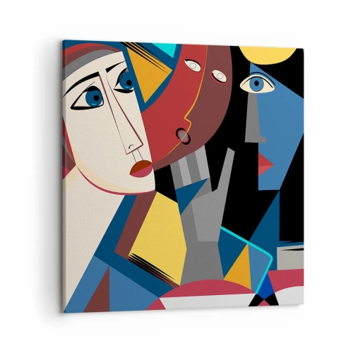 Impression sur toile - Image sur toile - Une conversation entre cubistes - 50x50 cm