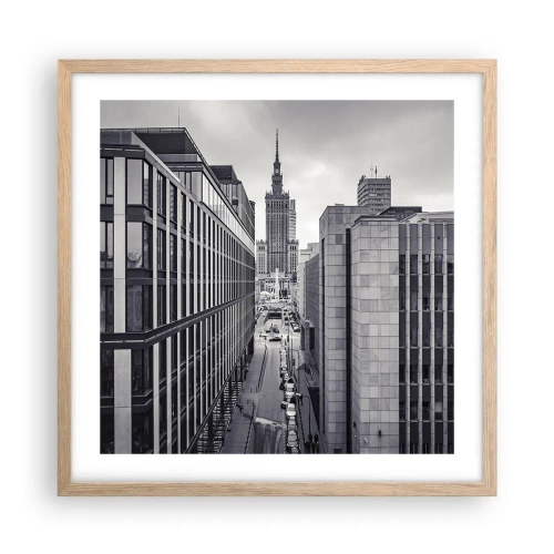 Affiche dans un chêne clair - Poster - Vallée de Varsovie - 50x50 cm