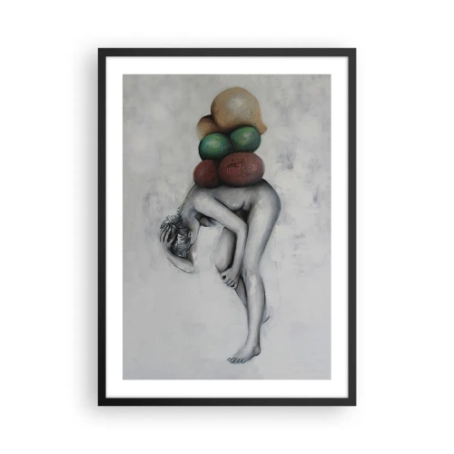 Affiche dans un cadre noir - Poster - Le fardeau de la vie - 50x70cm - Le fardeau de la vie - Décoration murale moderne pour le salon et la chambre ARTTOR
