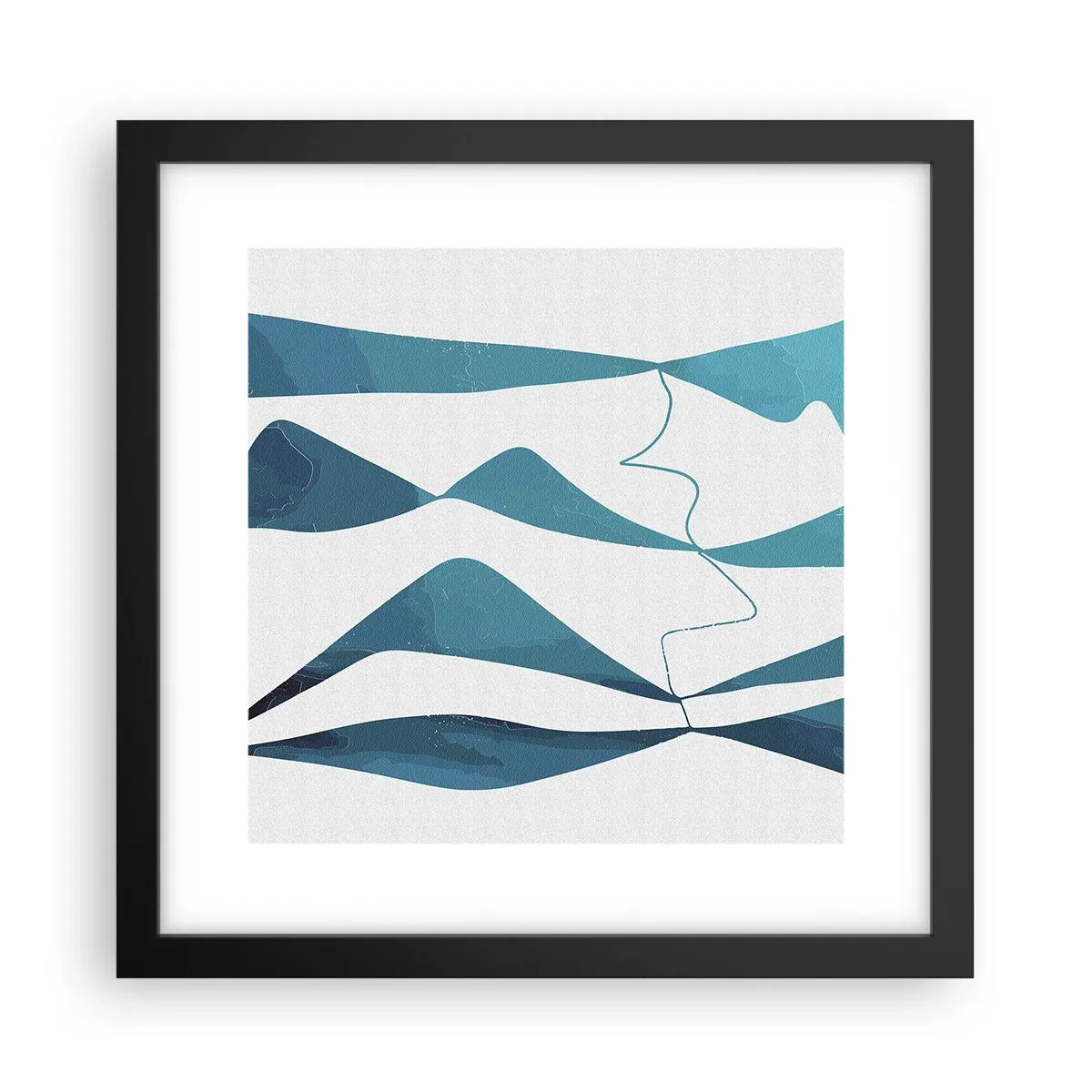 Affiche dans un cadre noir - Poster - Abstraction : composé turquoise - 30x30 cm