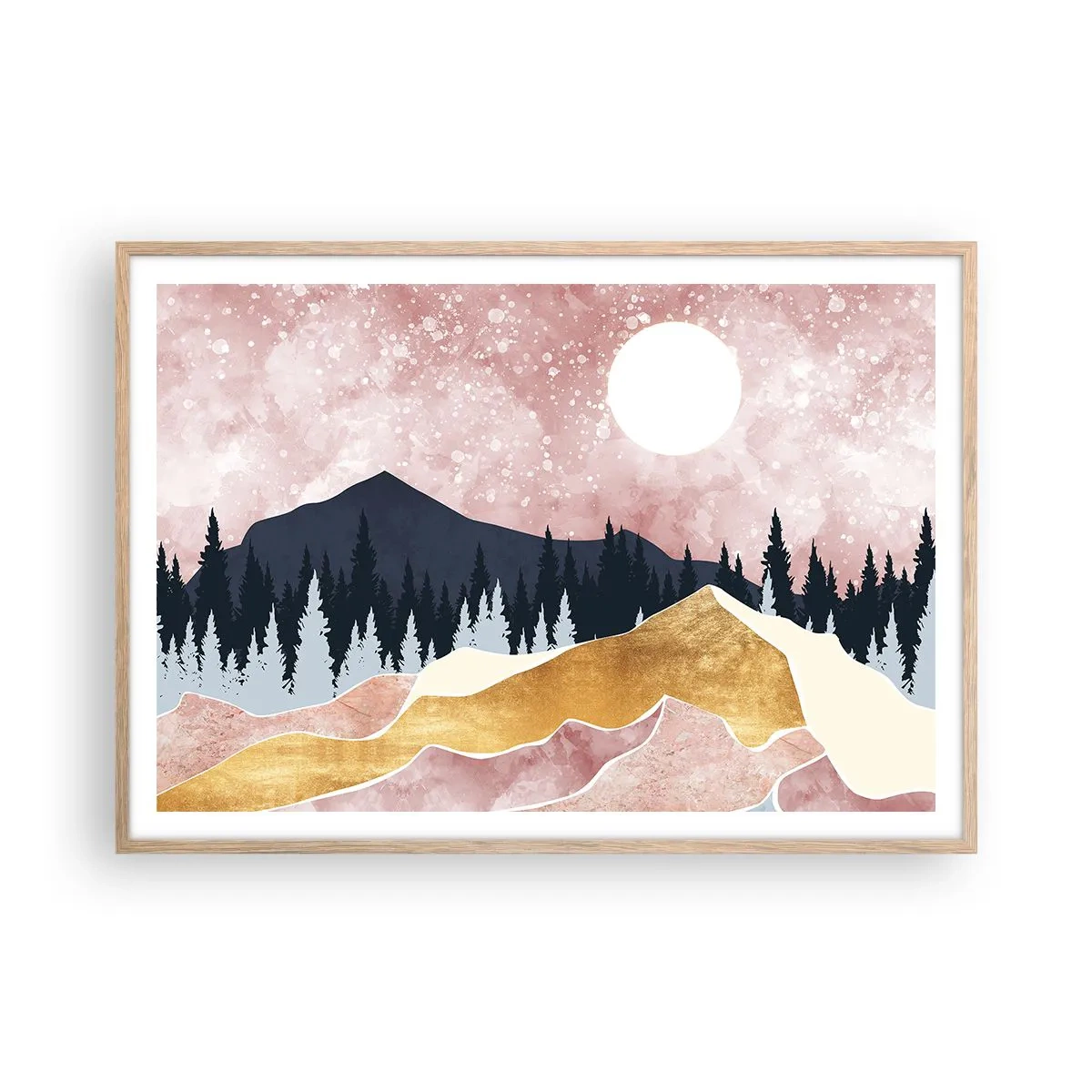 Affiche dans un chêne clair - Poster - Gardien de la nuit - 100x70 cm