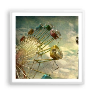 Affiche dans un cadre blanc - Poster - On va faire la fête - 60x60 cm