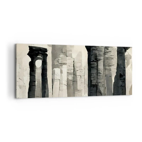 Impression sur toile - Image sur toile - Colonnes historiques dans un cadre monochrome atmosphérique - 120x50cm - La majesté de l'Antiquité - Décoration murale moderne pour le salon et la chambre ARTTOR
