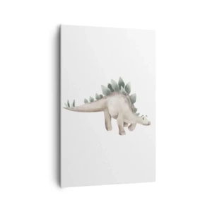 Impression sur toile - Image sur toile - Un dinosaure mignon aux couleurs pastel - 80x120cm - Votre ami - Décoration murale moderne pour le salon et la chambre ARTTOR