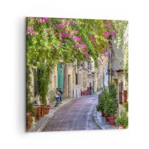 Impression sur toile - Image sur toile - Allée fleurie - 50x50 cm