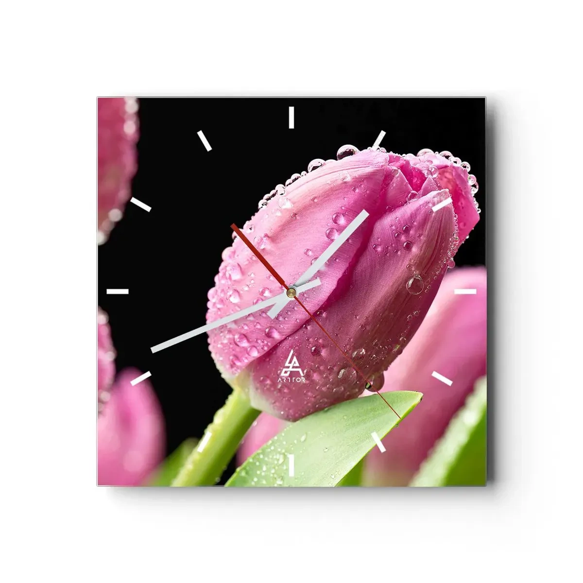 Horloge murale - Pendule murale - Rêve de lilas dans la rosée - 40x40 cm