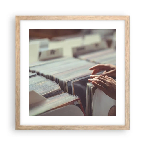 Affiche dans un chêne clair - Poster - A la recherche d'émotions - 40x40 cm