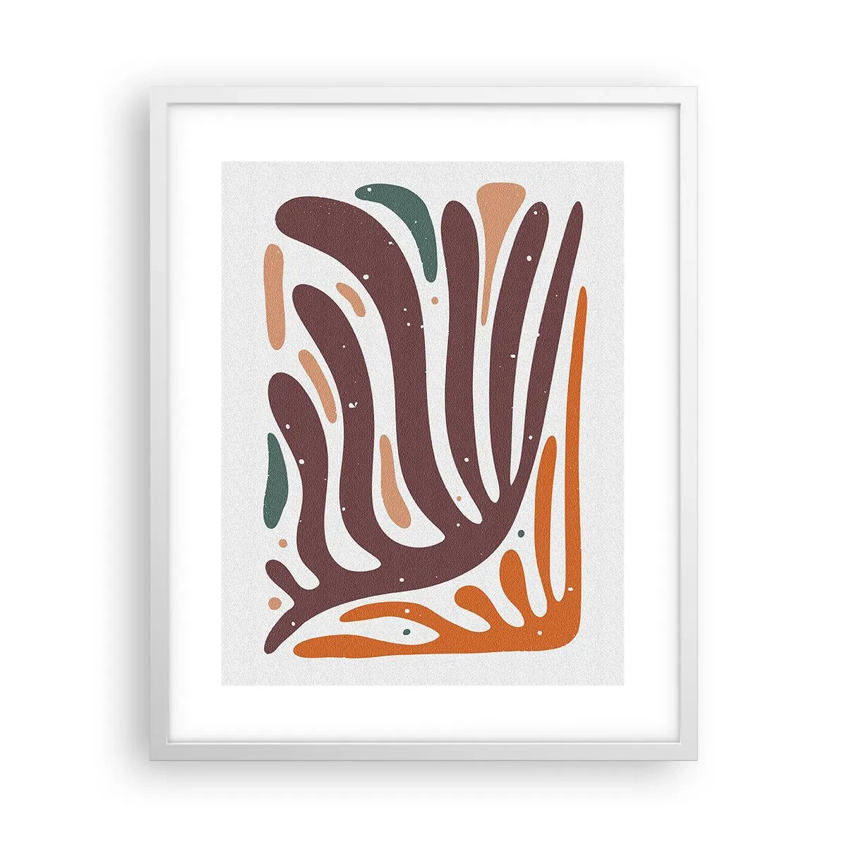 Affiche dans un cadre blanc - Poster - Composition organique rayonnante - 40x50 cm