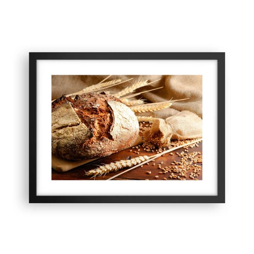 Affiche dans un cadre noir - Poster - Appétissant, parfumé, croquant - 40x30 cm
