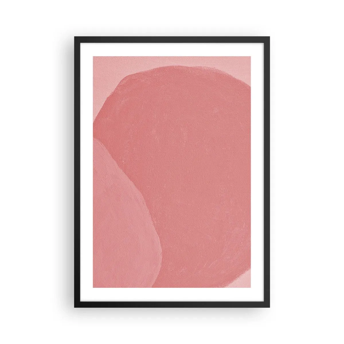 Affiche dans un cadre noir - Poster - Composition abstraite dans les tons de rose - 50x70cm - Composition organique en rose - Décoration murale moderne pour le salon et la chambre ARTTOR