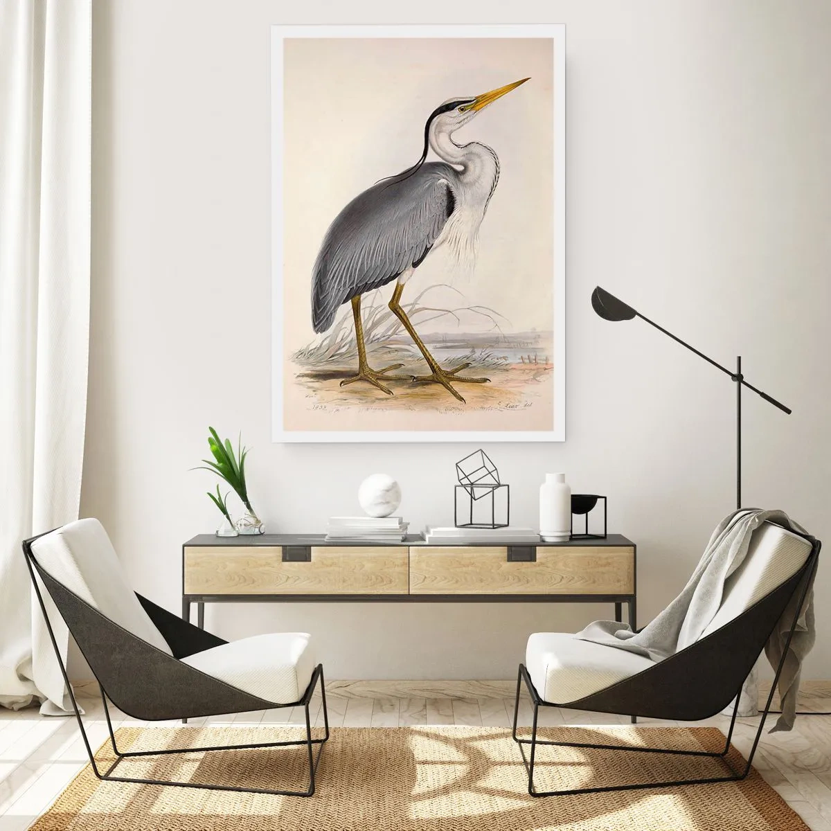 Affiche - Poster - La grâce du héron - 50x70cm - Grâce au héron - Décoration murale moderne pour le salon et la chambre ARTTOR