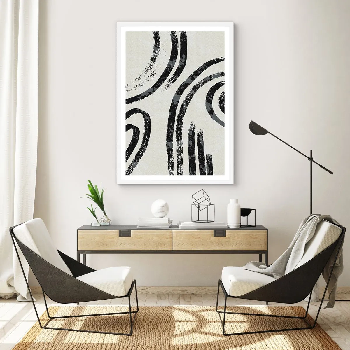 Affiche dans un cadre blanc - Poster - À moitié arrêté - 70x100 cm