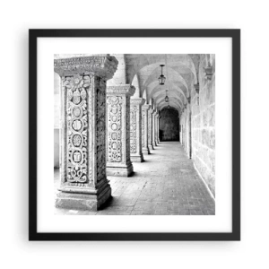 Affiche dans un cadre noir - Poster - Où cela mène-t-il…? - 40x40 cm