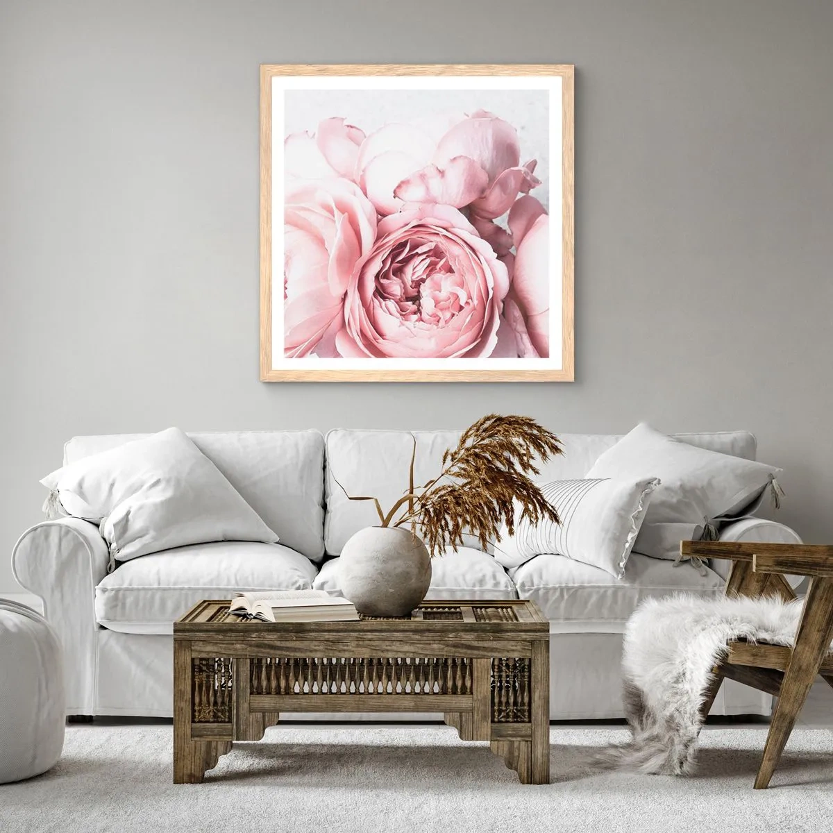 Affiche dans un chêne clair - Poster - Pour les romantiques - 30x30 cm