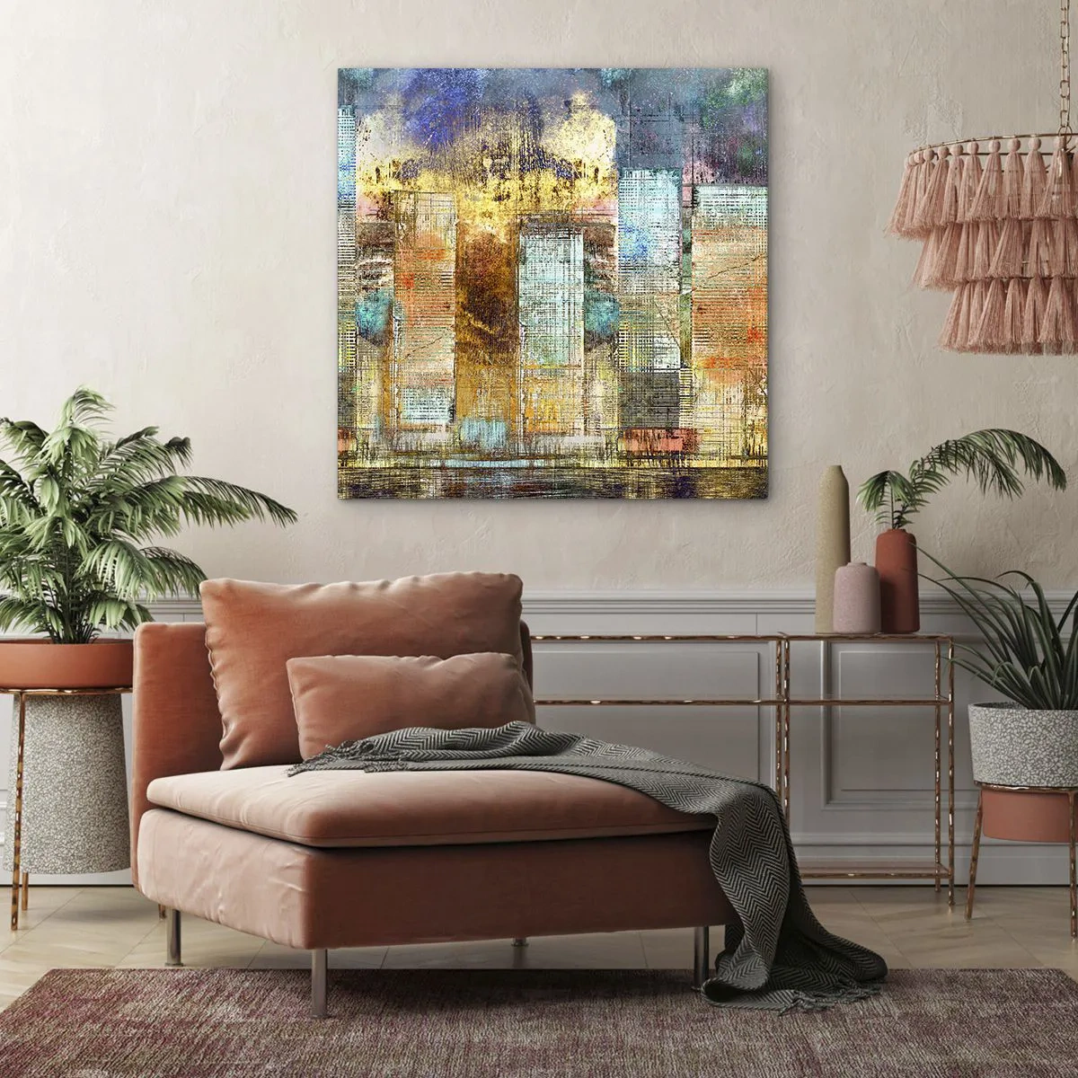 Impression sur toile - Image sur toile - Une métropole ensoleillée - 60x60 cm